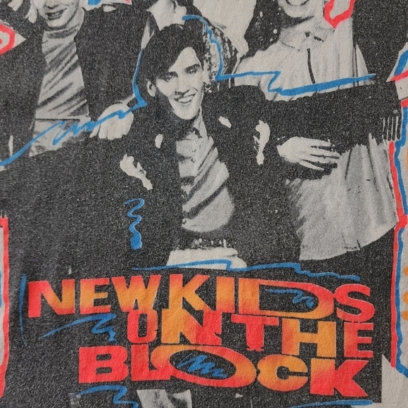 VTG 90s New Kids On The Block NKOTB Short Sleeve Single Stitch Graphic T-Shirt - Picture 8 of 16